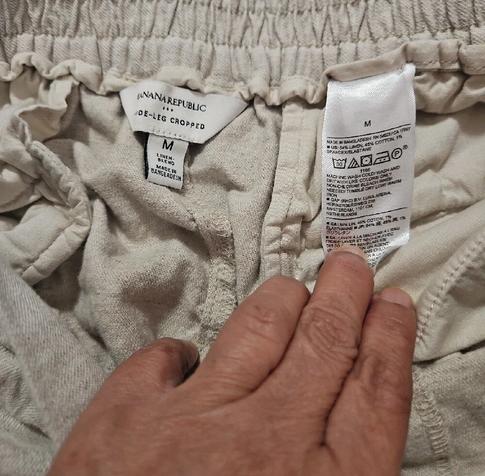 Banana Republic Anyday Wide-Leg High-Rise Linen-Blend Cropped Pant